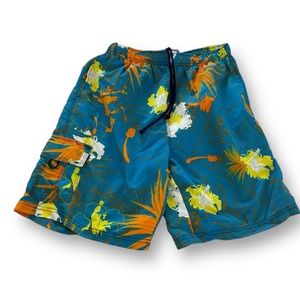 Mad Iguana Mens Tropical Print Swim Trunks Size Medium